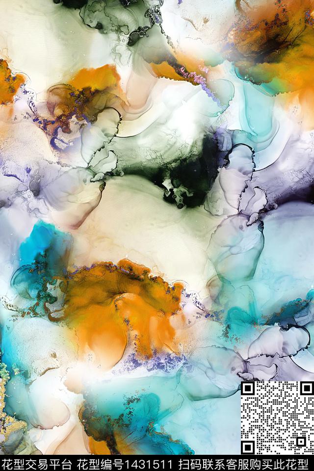 炫彩肌理水彩数码印花华亿平台下载（图片编号: 1431511） - 瓦栏（Walan）