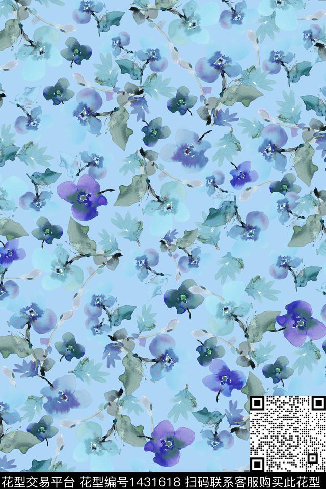 肌理艺术小碎花数码印花华亿平台下载（图片编号: 1431618） - 瓦栏（Walan）