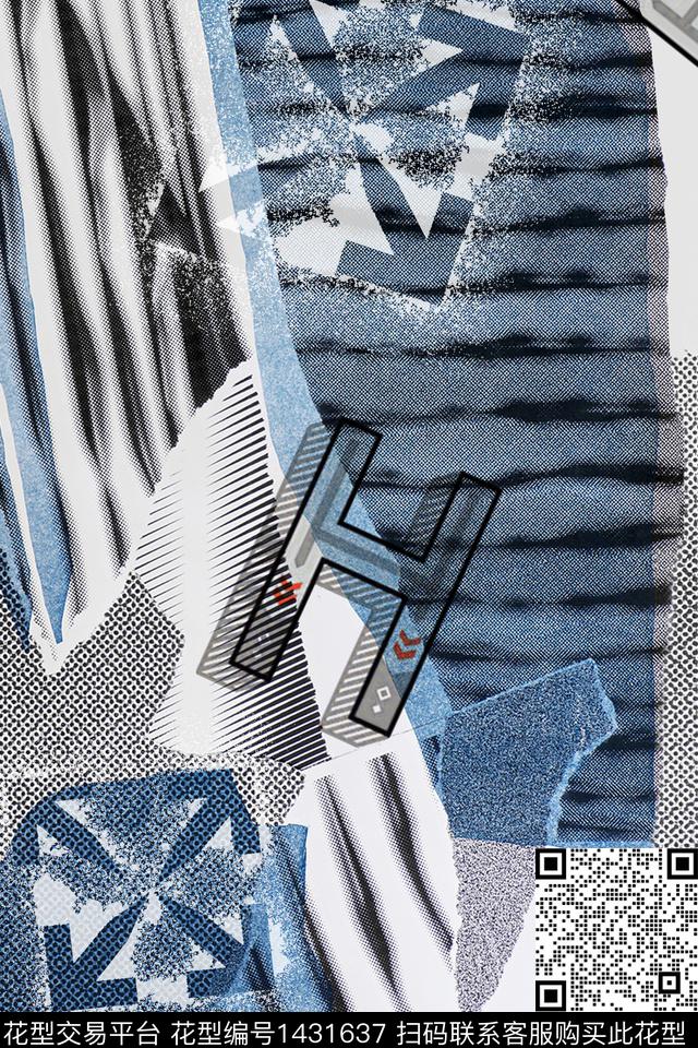 几何男装大牌风传统印花华亿平台下载（图片编号: 1431637） - 瓦栏（Walan）