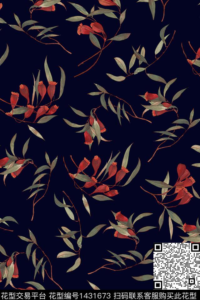 清爽底花卉花卉香云纱数码印花华亿平台下载（图片编号: 1431673） - 瓦栏（Walan）