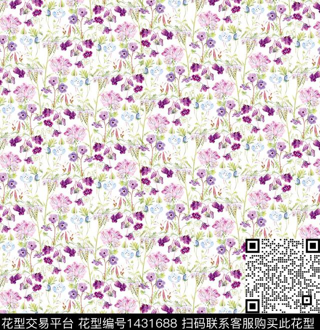 小碎花清新风日韩系数码印花华亿平台下载（图片编号: 1431688） - 瓦栏（Walan）
