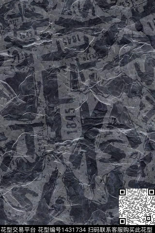 字母男装满版花肌理数码印花华亿平台下载（图片编号: 1431734） - 瓦栏（Walan）