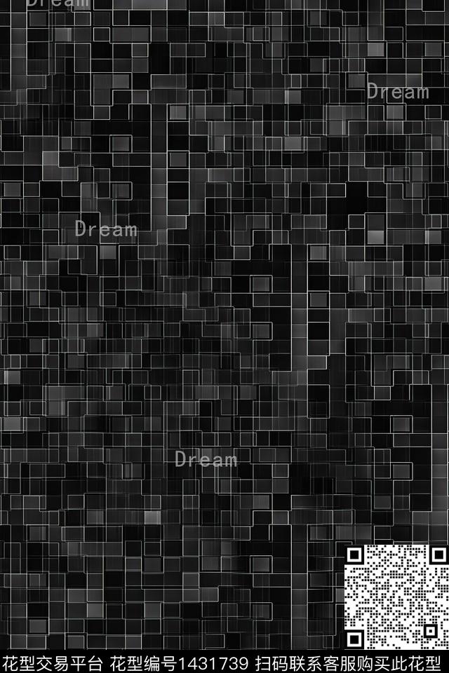 字母格子肌理数码印花华亿平台下载（图片编号: 1431739） - 瓦栏（Walan）