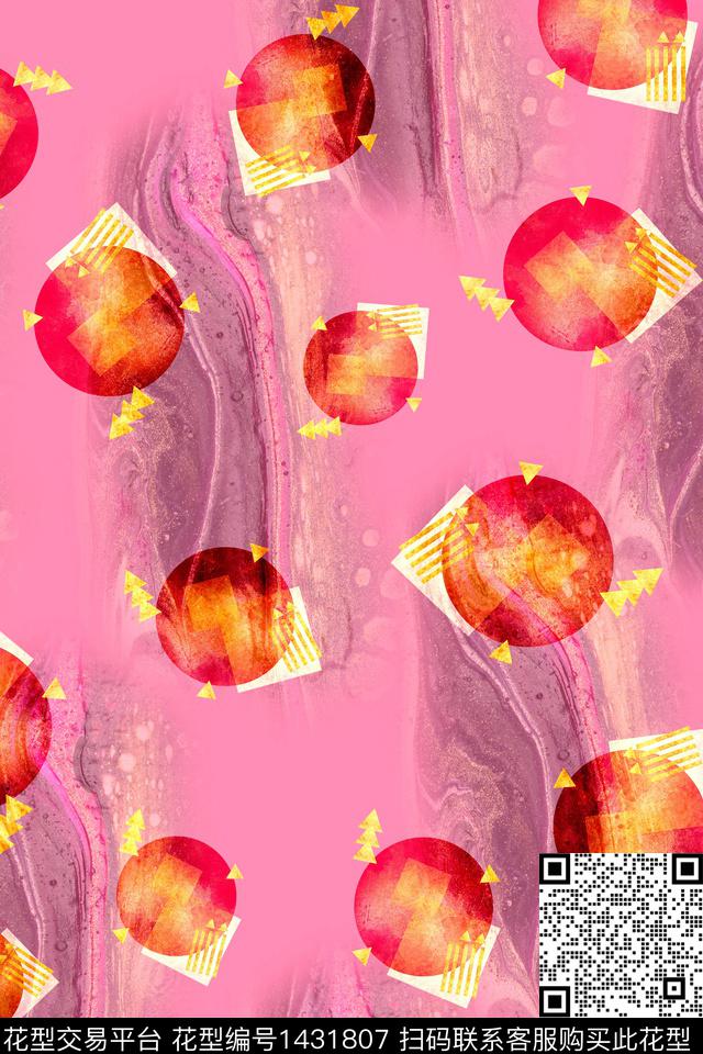 几何民族风大牌风数码印花华亿平台下载（图片编号: 1431807） - 瓦栏（Walan）