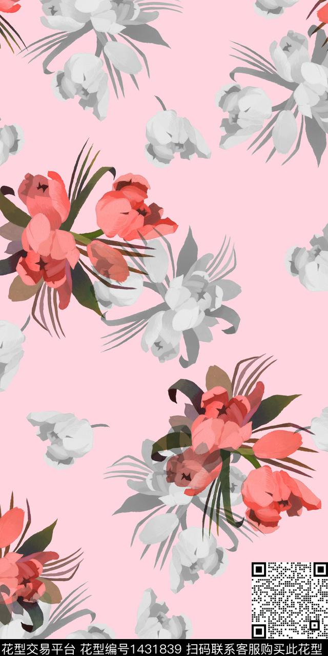 香云纱真丝洋阳---花卉数码印花华亿平台下载（图片编号: 1431839） - 瓦栏（Walan）