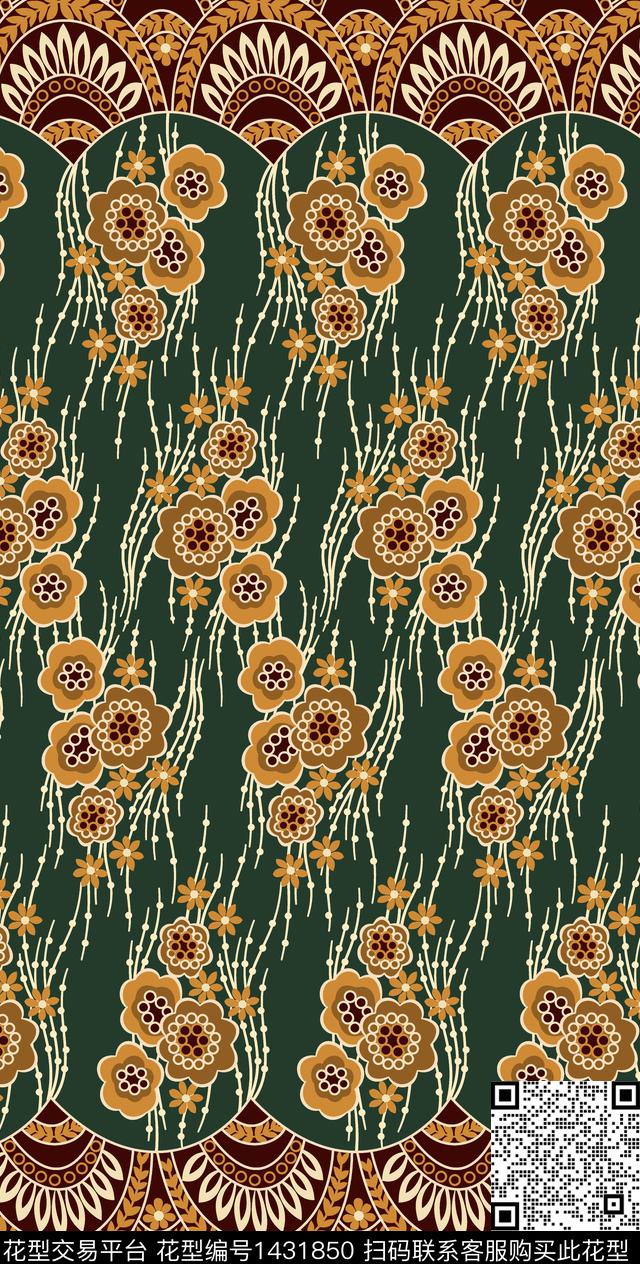 女装民族风花卉传统印花华亿平台下载（图片编号: 1431850） - 瓦栏（Walan）