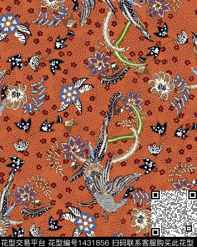 几何女装花卉数码印花华亿平台下载（图片编号: 1431856） - 瓦栏（Walan）