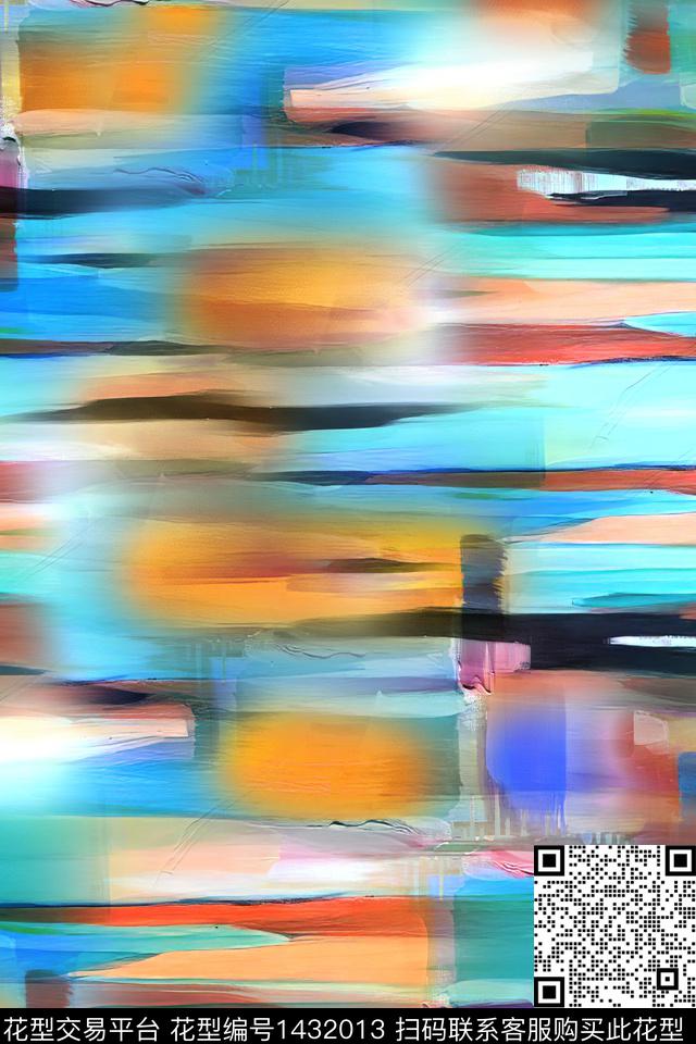 肌理抽象花卉扎染华亿平台数码印花华亿平台下载（图片编号: 1432013） - 瓦栏（Walan）