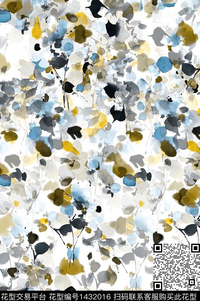 肌理抽象真丝数码印花华亿平台下载（图片编号: 1432016） - 瓦栏（Walan）