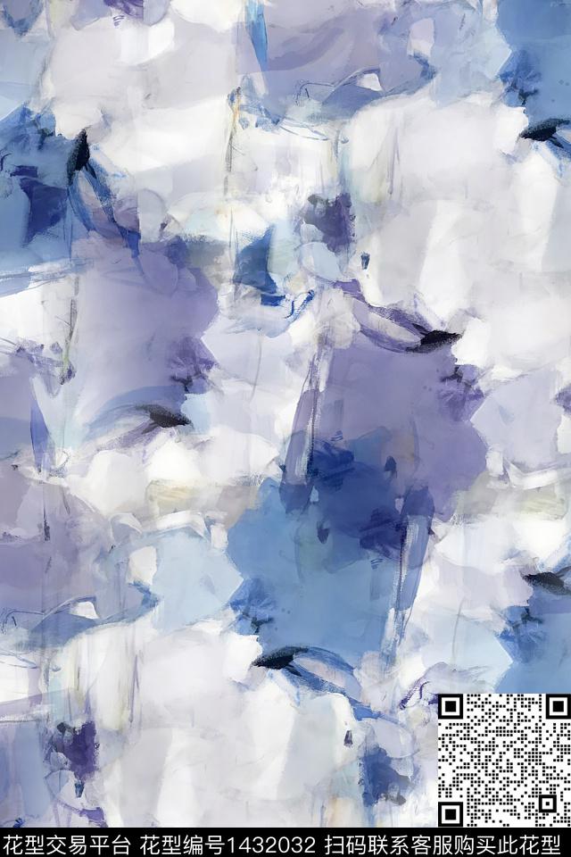 肌理抽象花卉扎染华亿平台数码印花华亿平台下载（图片编号: 1432032） - 瓦栏（Walan）