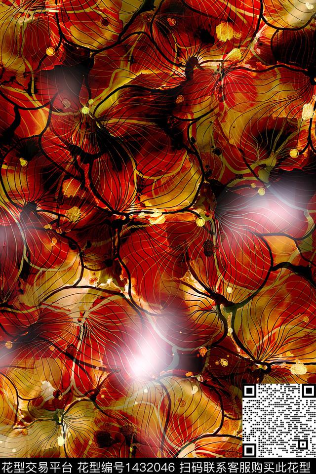 炫彩水彩肌理数码印花华亿平台下载（图片编号: 1432046） - 瓦栏（Walan）