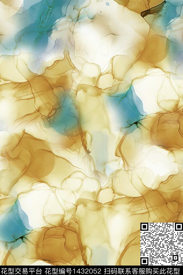 炫彩水彩肌理数码印花华亿平台下载（图片编号: 1432052） - 瓦栏（Walan）