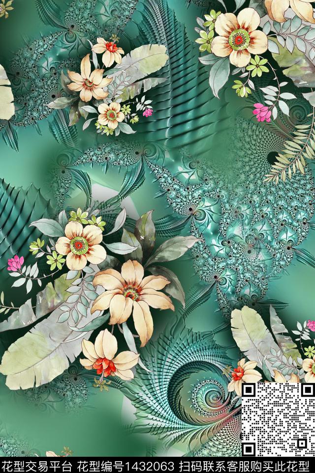 几何肌理大牌风数码印花华亿平台下载（图片编号: 1432063） - 瓦栏（Walan）