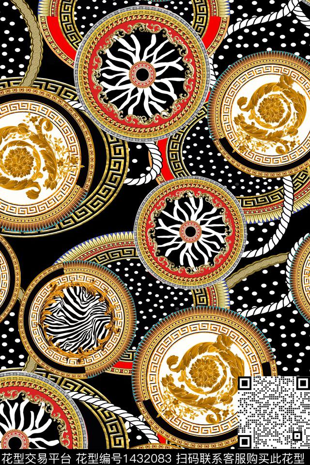 几何民族风休闲风数码印花华亿平台下载（图片编号: 1432083） - 瓦栏（Walan）