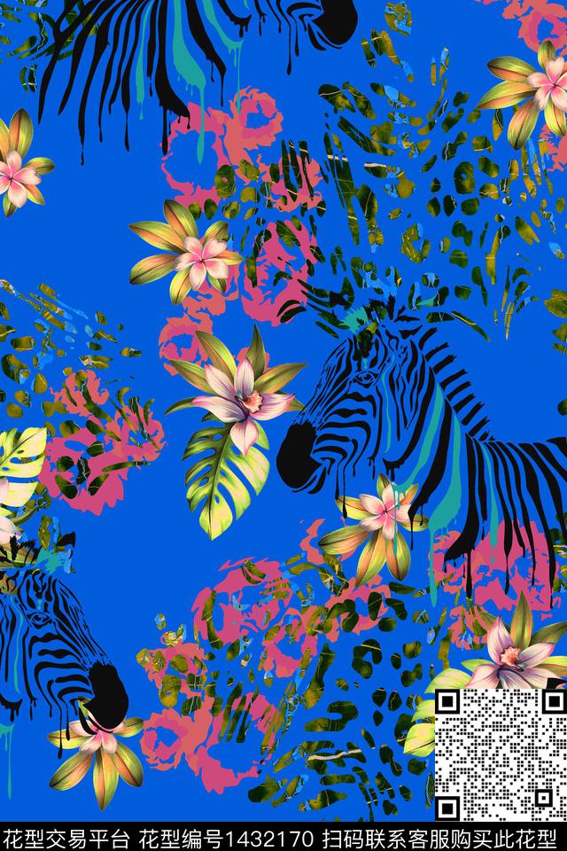 斑马女装花卉数码印花华亿平台下载（图片编号: 1432170） - 瓦栏（Walan）