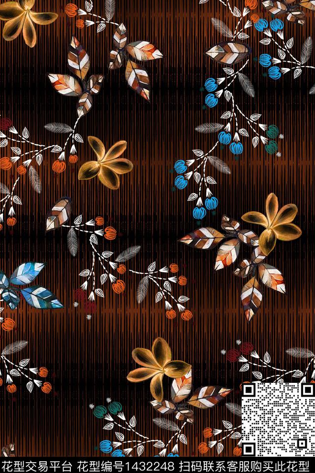 女装花卉中老年数码印花华亿平台下载（图片编号: 1432248） - 瓦栏（Walan）