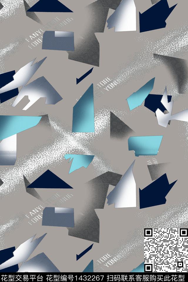 字母几何男装传统印花华亿平台下载（图片编号: 1432267） - 瓦栏（Walan）