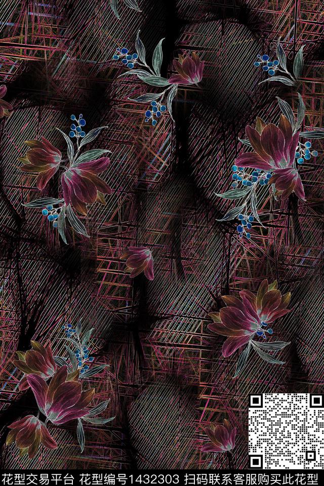 女装花卉中老年数码印花华亿平台下载（图片编号: 1432303） - 瓦栏（Walan）