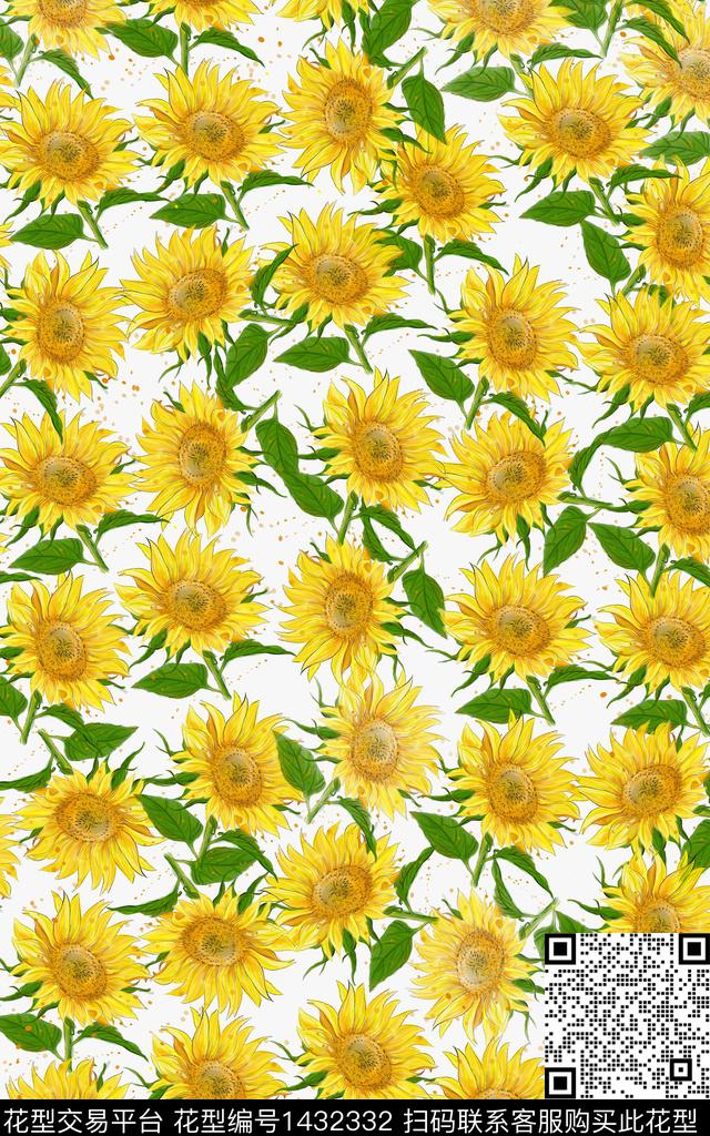 连衣裙定位花时尚传统印花华亿平台下载（图片编号: 1432332） - 瓦栏（Walan）