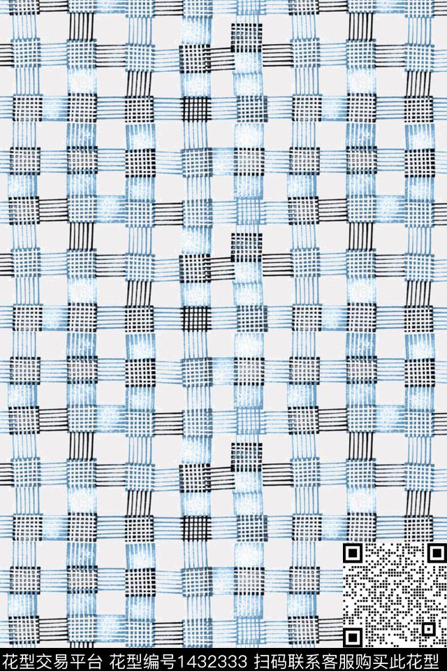 几何格子大牌风传统印花华亿平台下载（图片编号: 1432333） - 瓦栏（Walan）