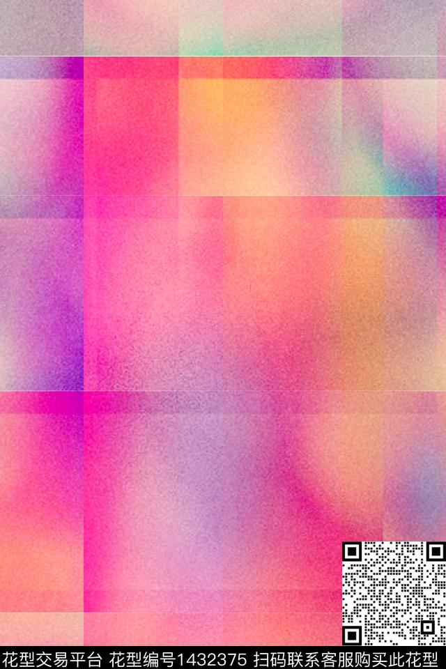 几何格子肌理数码印花华亿平台下载（图片编号: 1432375） - 瓦栏（Walan）