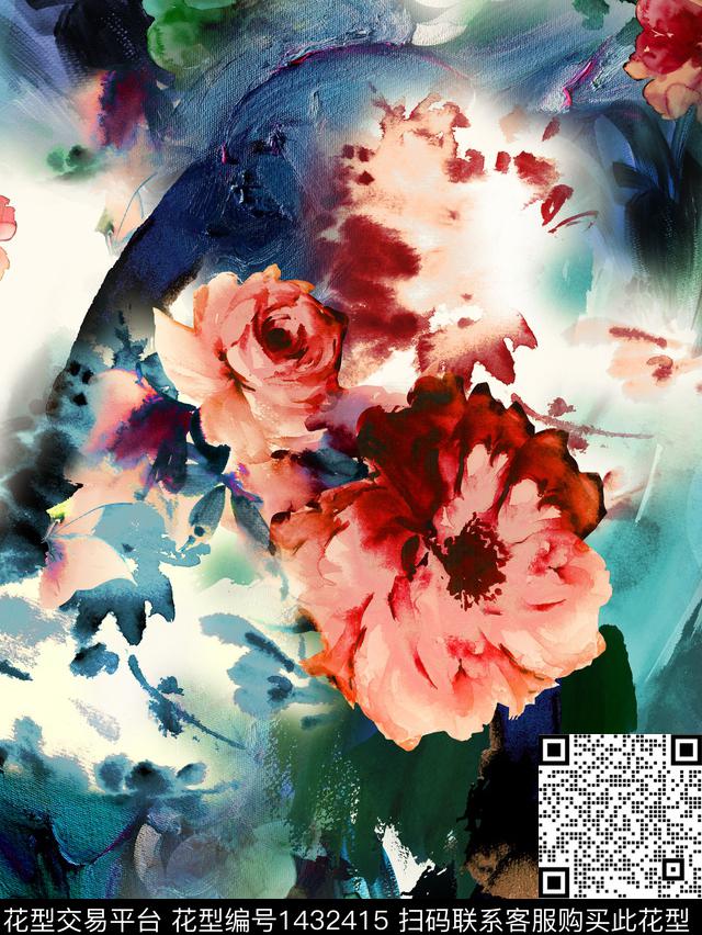 唐装鲜花数码华亿平台数码印花华亿平台下载（图片编号: 1432415） - 瓦栏（Walan）