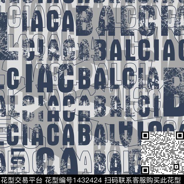 字母几何男装传统印花华亿平台下载（图片编号: 1432424） - 瓦栏（Walan）