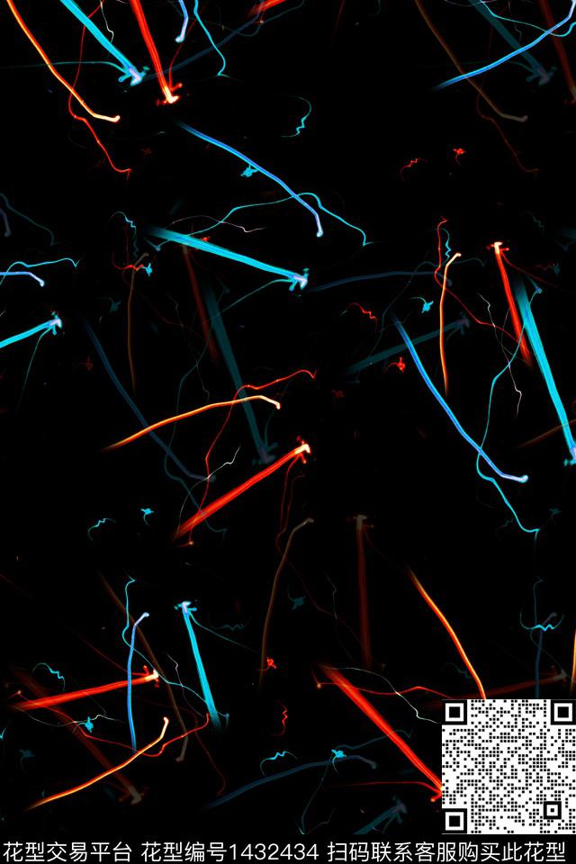 男装抽象极光数码印花华亿平台下载（图片编号: 1432434） - 瓦栏（Walan）