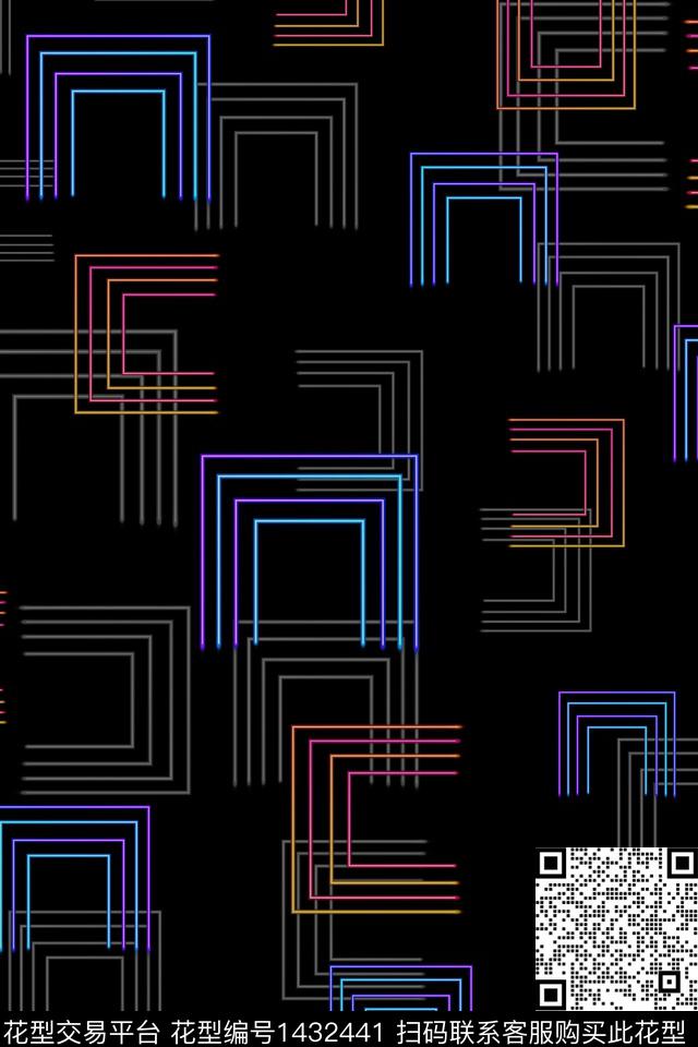 男装抽象极光数码印花华亿平台下载（图片编号: 1432441） - 瓦栏（Walan）