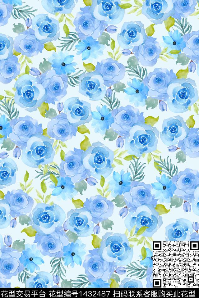 花卉大牌风小碎花数码印花华亿平台下载（图片编号: 1432487） - 瓦栏（Walan）