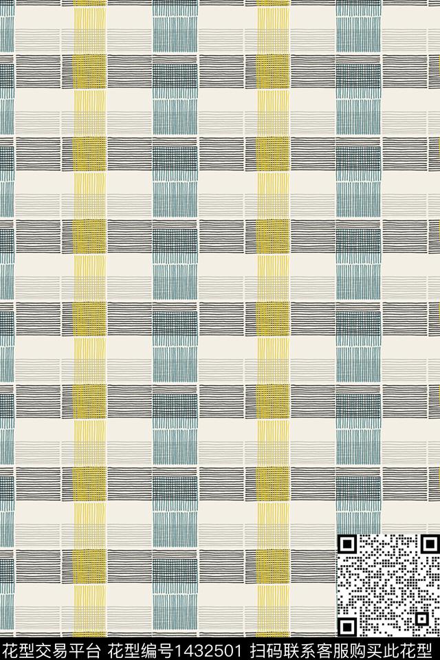几何格子大牌风传统印花华亿平台下载（图片编号: 1432501） - 瓦栏（Walan）