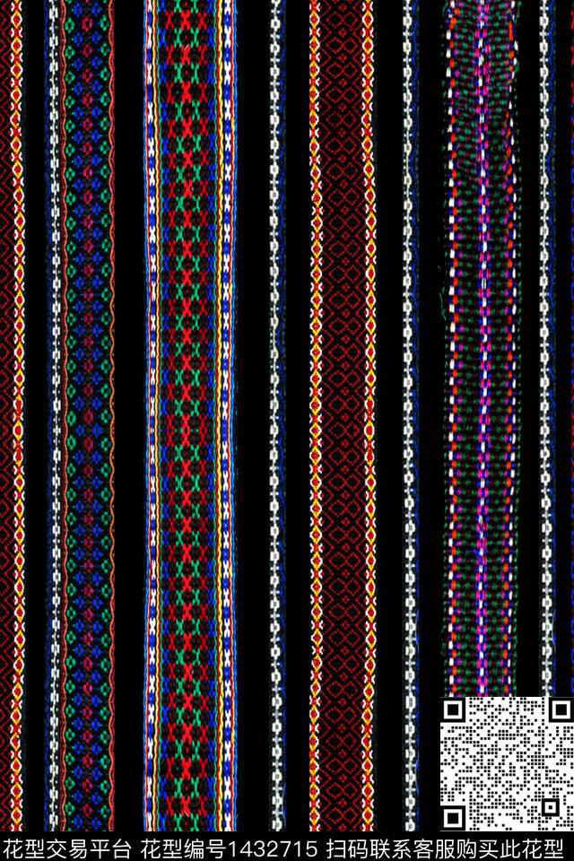 黑底花卉大牌风中国风数码印花华亿平台下载（图片编号: 1432715） - 瓦栏（Walan）