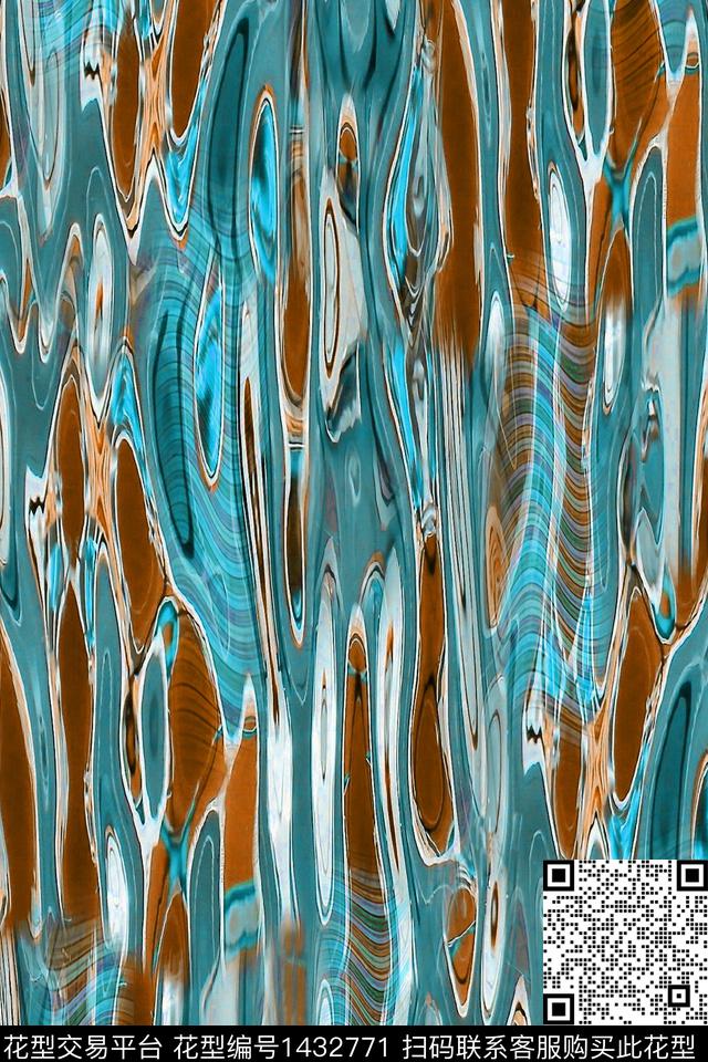 真丝中国风旗袍数码印花华亿平台下载（图片编号: 1432771） - 瓦栏（Walan）