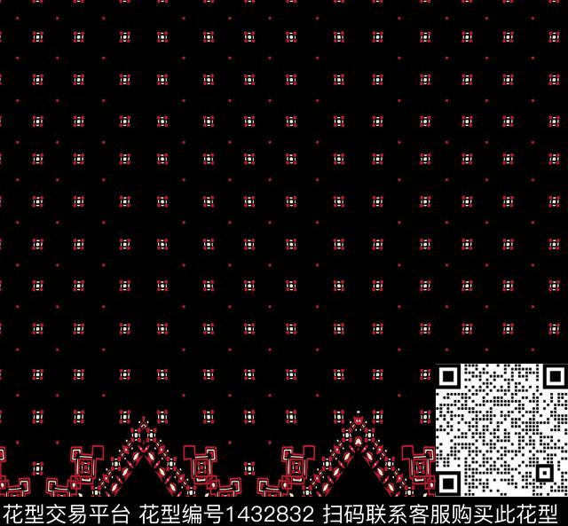 定位花几何真丝数码印花华亿平台下载（图片编号: 1432832） - 瓦栏（Walan）