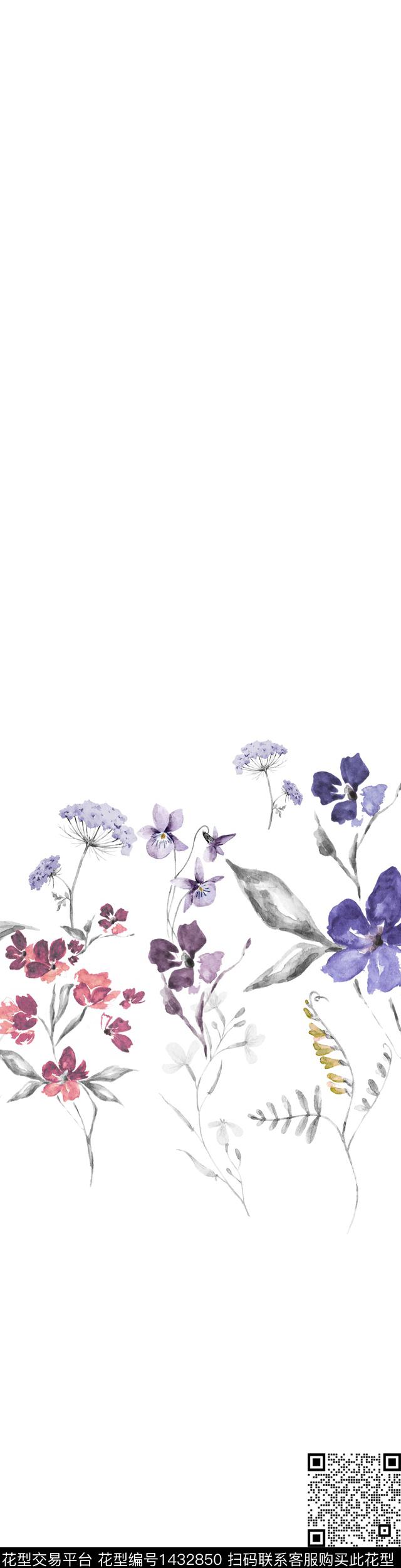 丝巾定位花红花传统印花华亿平台下载（图片编号: 1432850） - 瓦栏（Walan）