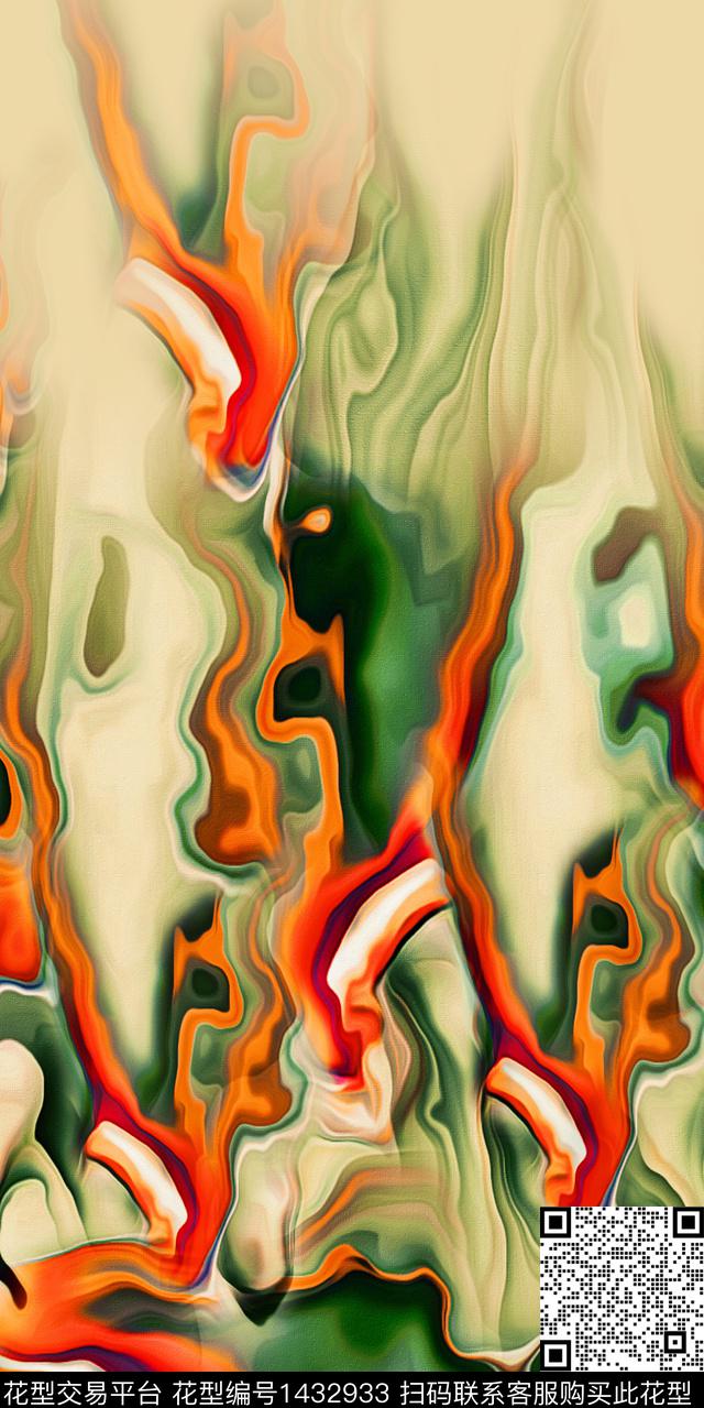 定位花肌理抽象数码印花华亿平台下载（图片编号: 1432933） - 瓦栏（Walan）