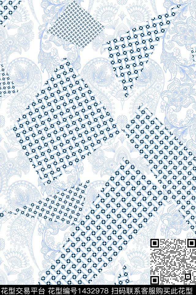 几何定位民族风大牌风数码印花华亿平台下载（图片编号: 1432978） - 瓦栏（Walan）