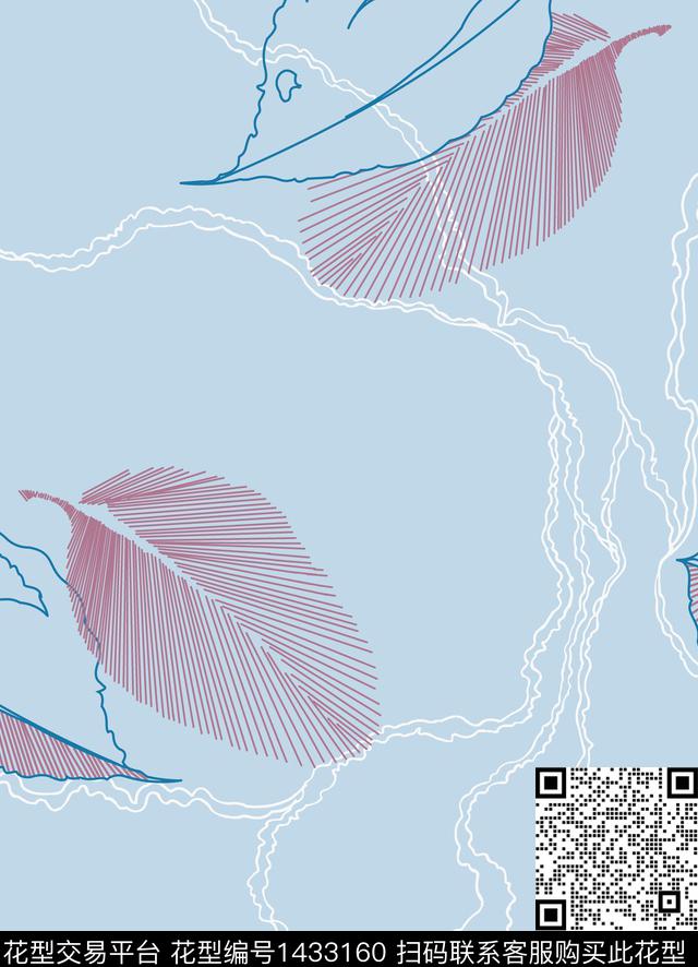 童装绿植树叶线条传统印花华亿平台下载（图片编号: 1433160） - 瓦栏（Walan）