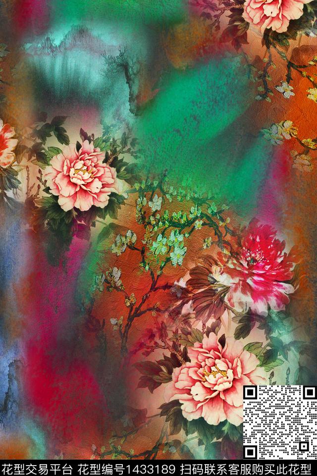 休闲中国风小碎花数码印花华亿平台下载（图片编号: 1433189） - 瓦栏（Walan）