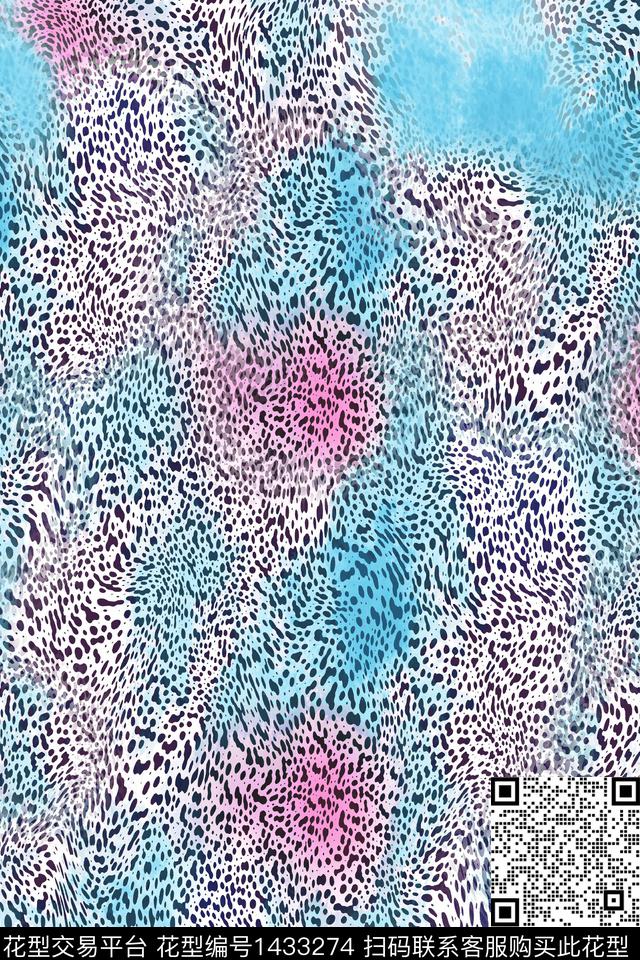 肌理抽象花卉清爽底花卉数码印花华亿平台下载（图片编号: 1433274） - 瓦栏（Walan）