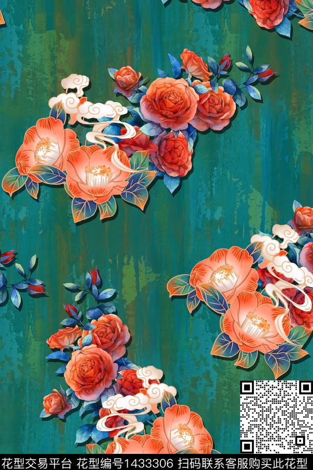 香云纱真丝中国风数码印花华亿平台下载（图片编号: 1433306） - 瓦栏（Walan）