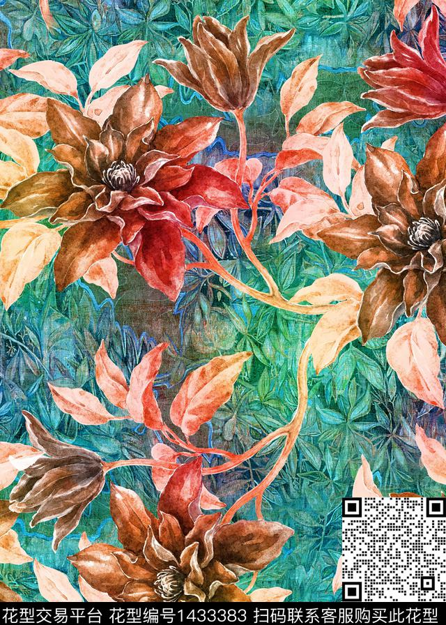 香云纱年轻女性真丝数码印花华亿平台下载（图片编号: 1433383） - 瓦栏（Walan）