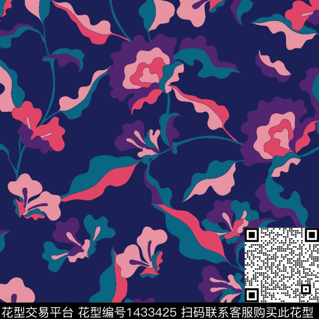 定位花花卉小碎花传统印花华亿平台下载（图片编号: 1433425） - 瓦栏（Walan）