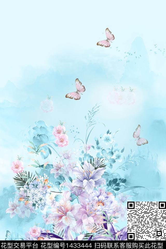 女装定位花民族风花卉数码印花华亿平台下载（图片编号: 1433444） - 瓦栏（Walan）