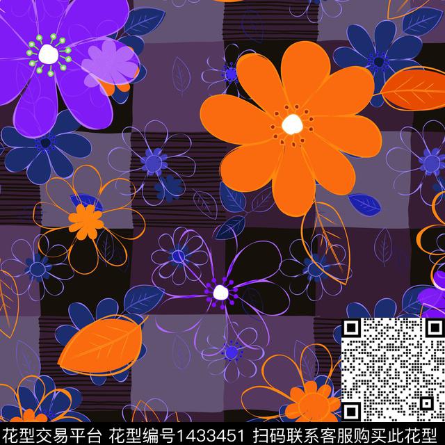 数码华亿平台花卉大牌风数码印花华亿平台下载（图片编号: 1433451） - 瓦栏（Walan）