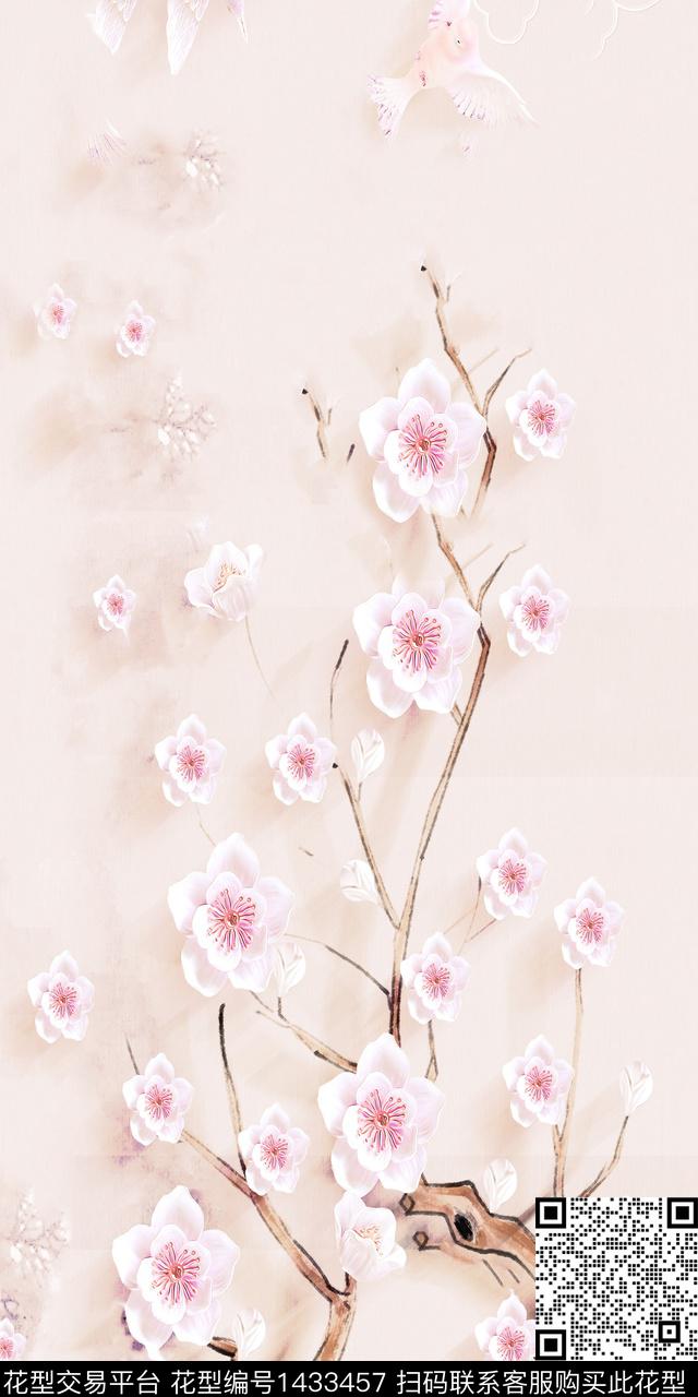 女装定位花民族风花卉数码印花华亿平台下载（图片编号: 1433457） - 瓦栏（Walan）