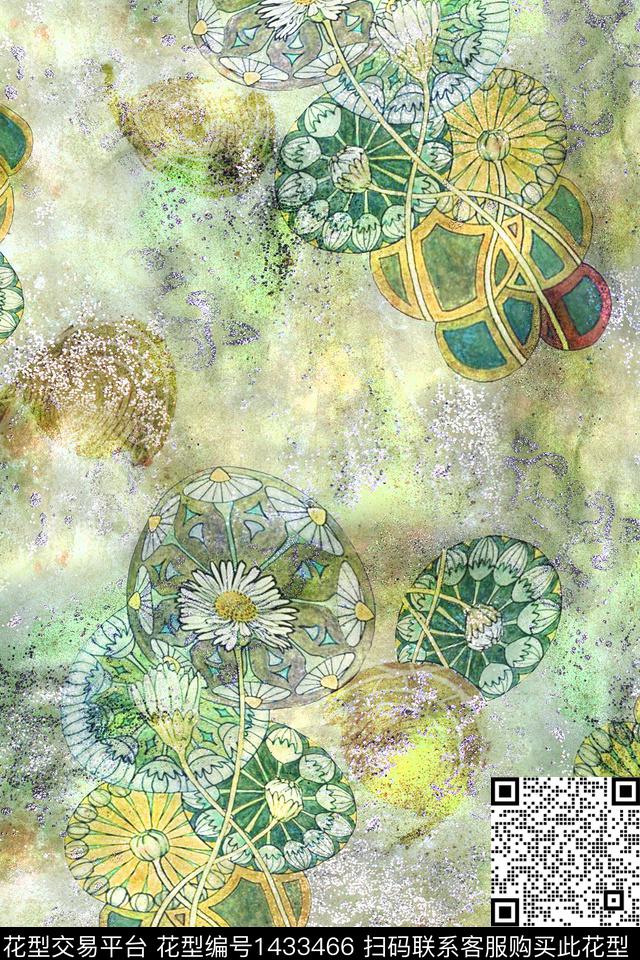 肌理香云纱抽象数码印花华亿平台下载（图片编号: 1433466） - 瓦栏（Walan）