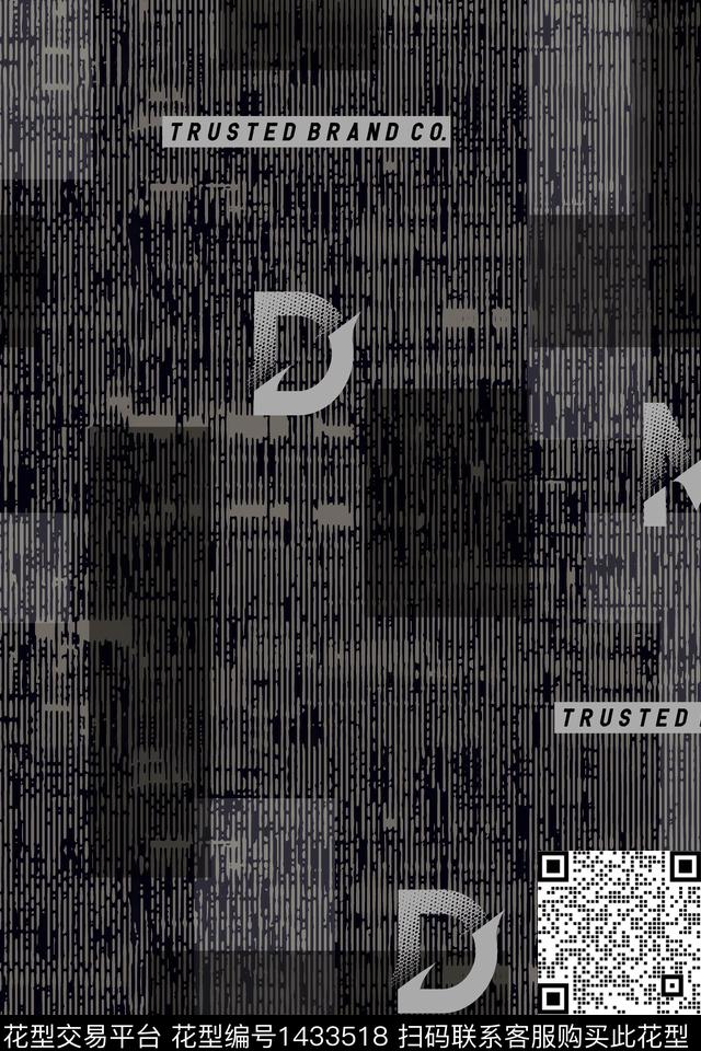 字母肌理格子数码印花华亿平台下载（图片编号: 1433518） - 瓦栏（Walan）