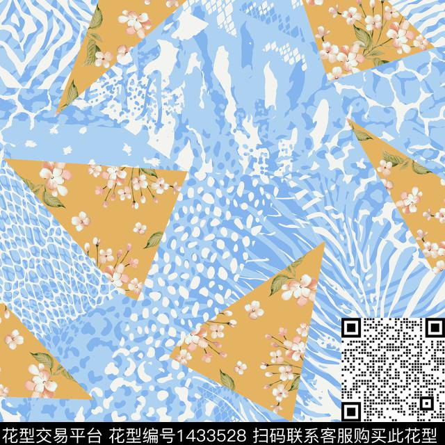 几何动物纹大牌风传统印花华亿平台下载（图片编号: 1433528） - 瓦栏（Walan）