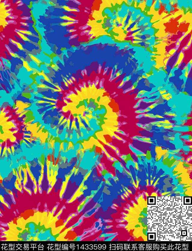 抽象扎染华亿平台分形艺术传统印花华亿平台下载（图片编号: 1433599） - 瓦栏（Walan）